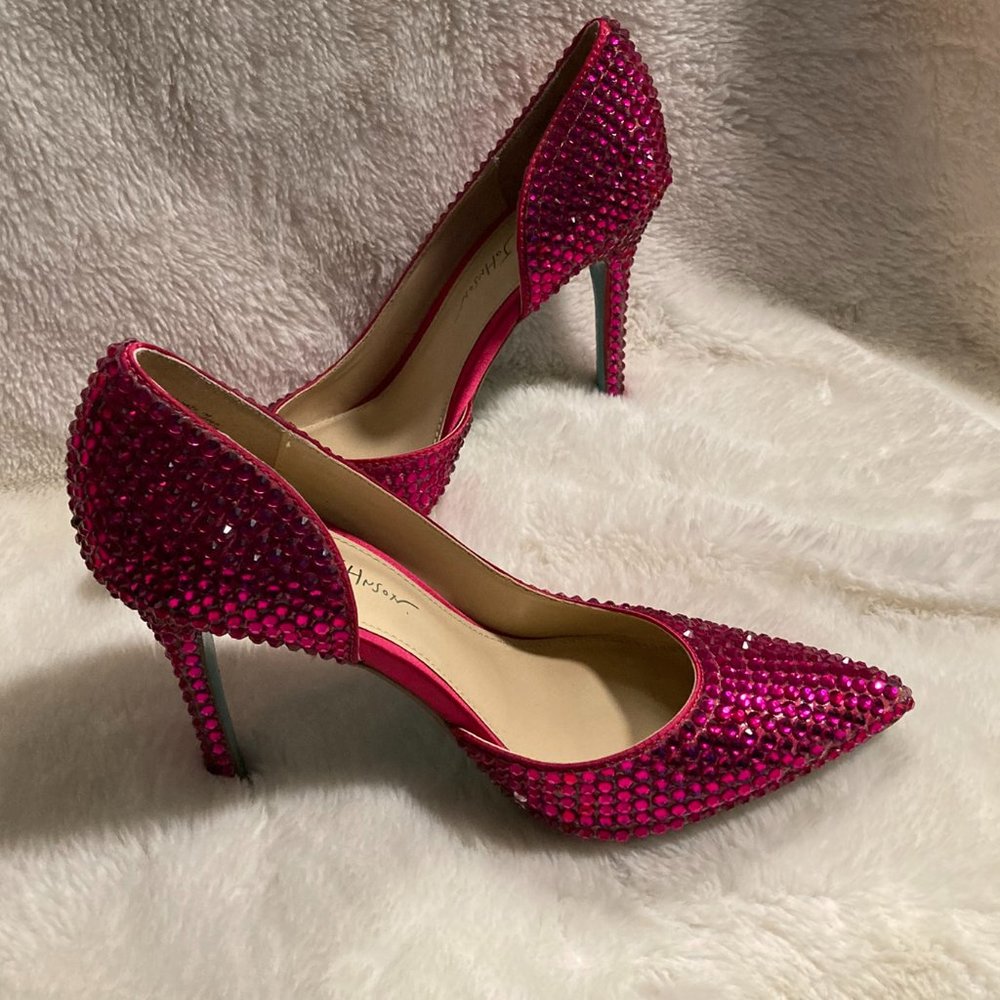 Gorgeous hot Pink rhinestone covered stilletos